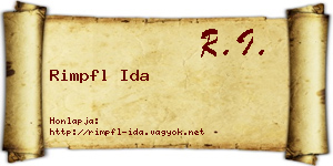 Rimpfl Ida névjegykártya